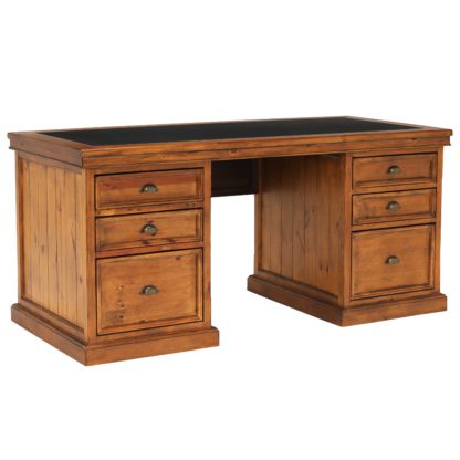 An Image of Villiers Reclaimed Wood Large Pedestal Desk