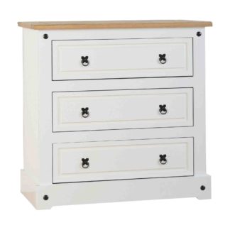 An Image of Corona White 3 Drawer Chest White