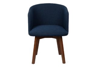 An Image of Heal's Edit Swivel Office Chair Copenhagen Blue Walnut Stain Leg