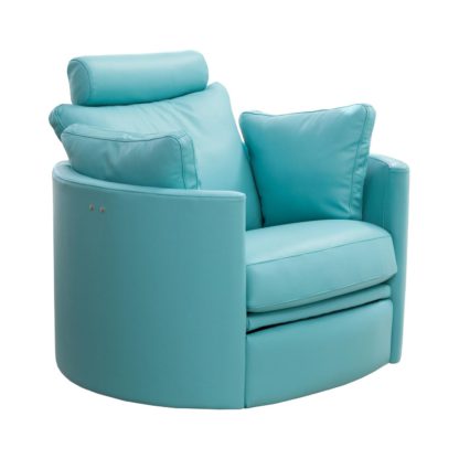 An Image of Fama Moon Leather Rocking Swivel Chair