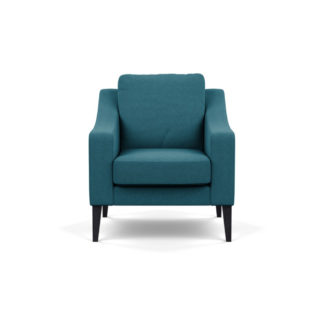 An Image of Heal's Richmond Armchair Brushed Cotton Cadet Black Feet