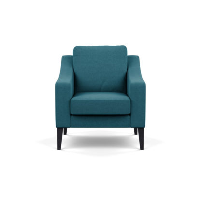 An Image of Heal's Richmond Armchair Brushed Cotton Cadet Black Feet