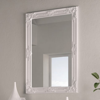 An Image of Moncton Rectangular Bedroom Mirror In White Frame