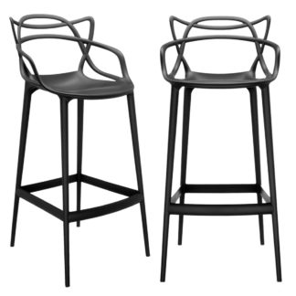 An Image of Pair of Kartell Masters Bar Stools, Black