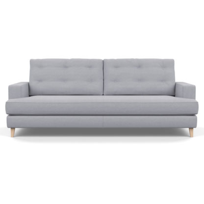 An Image of Heal's Mistral 4 Seater Sofa Brushed Cotton Cobalt Black Feet