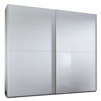 An Image of Kloss 2 Door Sliding Wardrobe, Sonomo Oak and White Glass