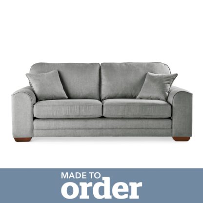 An Image of Morello 3 Seater Sofa Brushed Plain Fabric Brushed Plain Cobalt