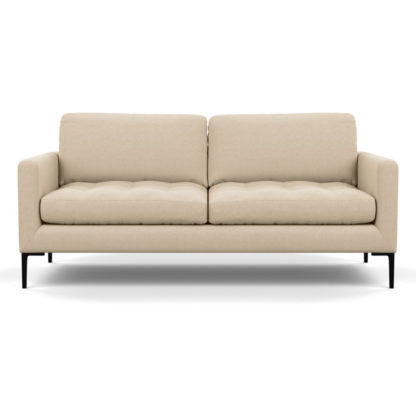 An Image of Heal's Eton 3 Seater Sofa Brushed Cotton Cadet Black Feet