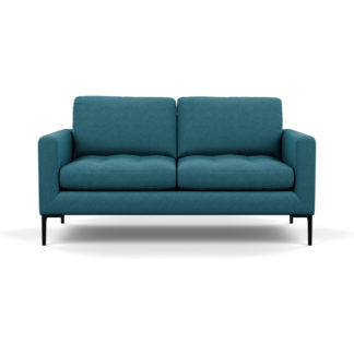 An Image of Heal's Eton 2 Seater Sofa Brushed Cotton Cadet Black Feet