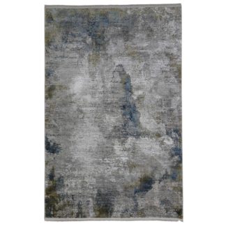 An Image of Metallic Impression Rug, Blue