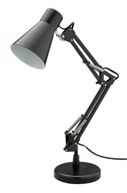 An Image of Argos Home Swing Arm Desk Lamp - Matt Black