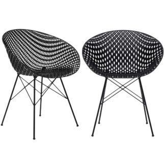 An Image of Pair of Kartell Matrix Dining Chairs, Black