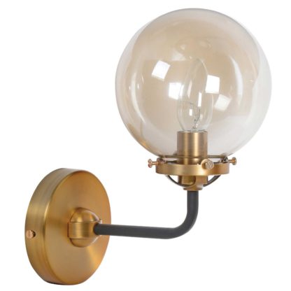 An Image of Glass Ball Wall Sconce, Smoked Glass