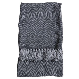 An Image of Soft Herringbone Throw, Grey