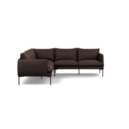 An Image of Heal's Matera Large Corner Sofa Daino leather Elephant Grey