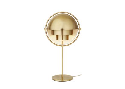 An Image of Gubi Multi Lite Table Lamp Brass Black Shade