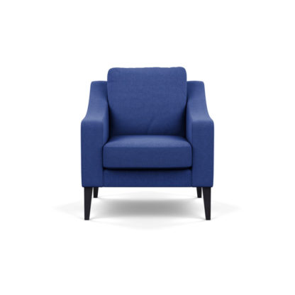 An Image of Heal's Richmond Armchair Brushed Cotton Cadet Black Feet