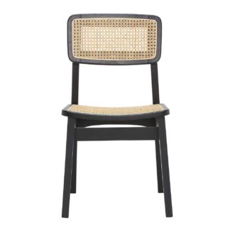 An Image of Malin Dining Chair, Black Beech and Rattan