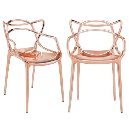 An Image of Pair of Kartell Masters Dining Chairs Sage