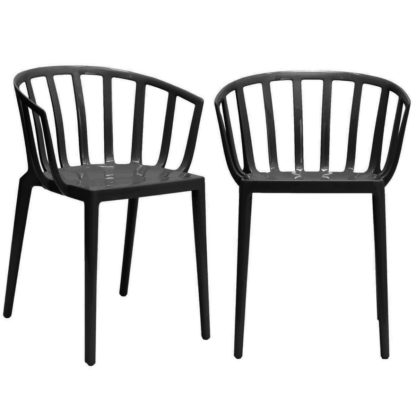 An Image of Pair of Kartell Venice Dining Chairs, Black