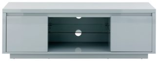 An Image of Polar 2 Door Large TV Unit - Grey Gloss