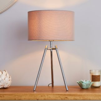 An Image of Nora Tripod Table Lamp Chrome Chrome