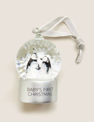 An Image of M&S Baby's First Christmas Snowglobe Bauble