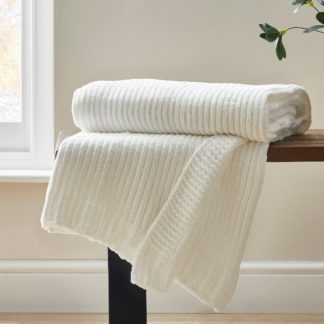 An Image of Crystal Chenille Throw White