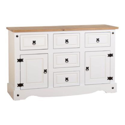 An Image of Corona Pine White Sideboard White/Brown