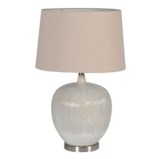 An Image of Round Cream Table Lamp