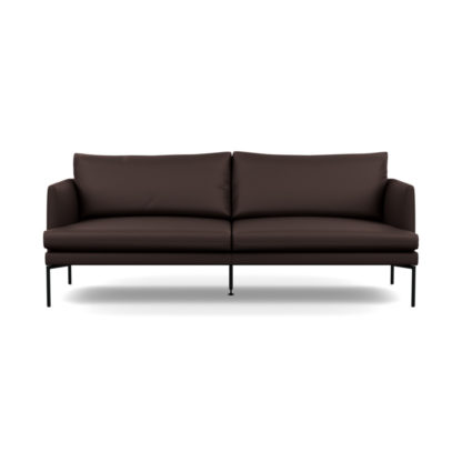 An Image of Heal's Matera 3 Seater Sofa Leather Grain White 000 Black Feet