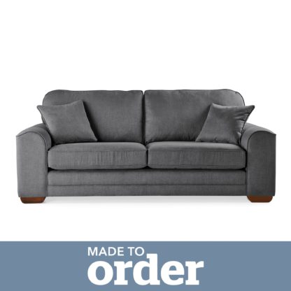 An Image of Morello 3 Seater Sofa Brushed Plain Fabric Brushed Plain Cobalt