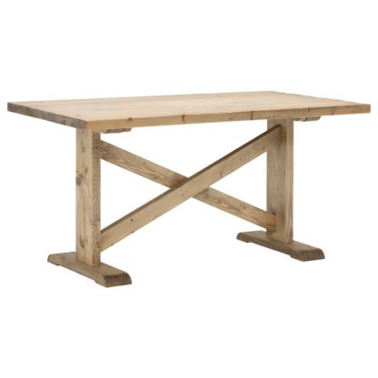 An Image of Newsham Reclaimed Wood Dining Table, Grey Waxed Finish