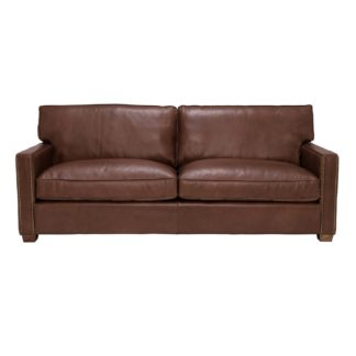 An Image of Timothy Oulton Viscount William 3 Seater Leather Sofa, Savage