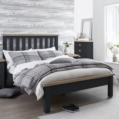 An Image of Tyler Wooden Super King Size Bed In Charcoal