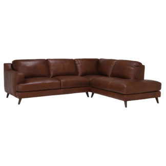 An Image of Brando Right Hand Facing Leather Corner Sofa