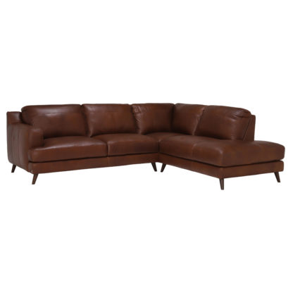An Image of Brando Right Hand Facing Leather Corner Sofa