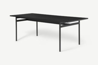An Image of Angus 6 Seat Rectangular Dining Table, Black Ash Effect