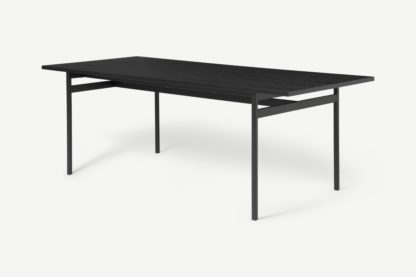 An Image of Angus 6 Seat Rectangular Dining Table, Black Ash Effect