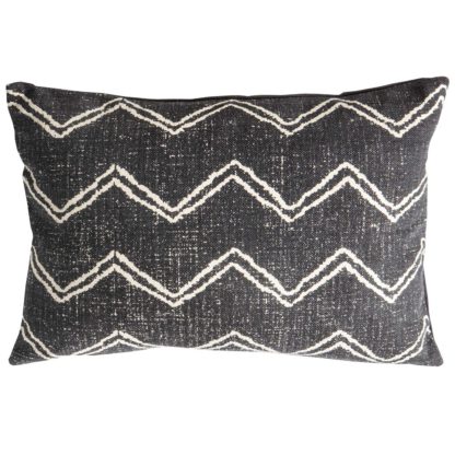 An Image of Zig Zag Cushion, Charcoal