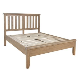An Image of Hants Wooden Low End King Size Bed In Smoked Oak