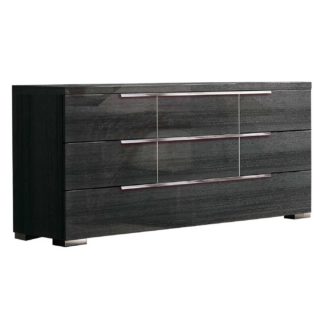 An Image of Versilia 3 Drawer Dresser, Grey Koto High Gloss