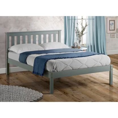 feb46bbe4ea67fb58a23a6cb9cca56412e73bf8815fdfe76d4b83e5e959f493d.jpg An Image of Denver Wooden Low End Double Bed In Grey
