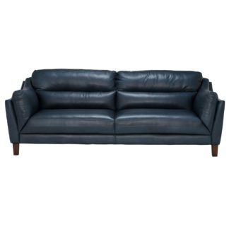 An Image of Luca Leather Sofa, Indiana Teal