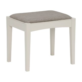 An Image of Carrington Soft Grey and Oak Stool, Pebble Grey