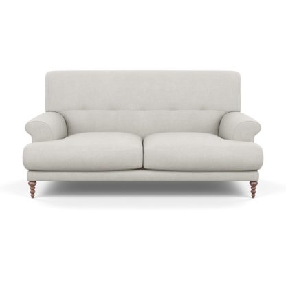 An Image of SCP Oscar 2 Seater Formal Sofa Linen Dark Grey Walnut Feet