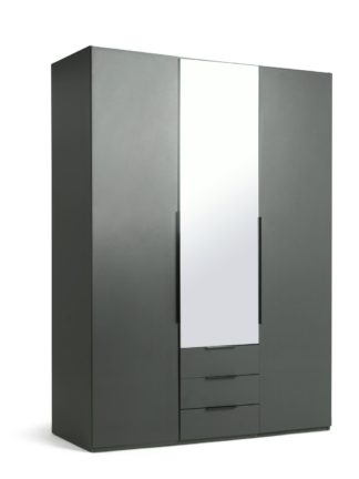 An Image of Argos Home Hallingford 3 Door 3 Drawer Wardrobe - Anthracite