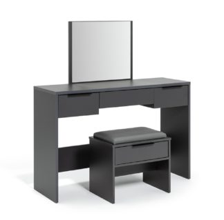 An Image of Argos Home Hallingford 3 Drawer Dressing Table - Anthracite