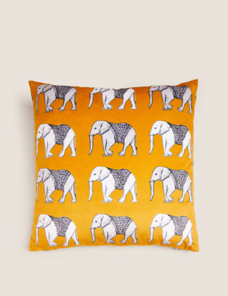 An Image of M&S Velvet Elephant Cushion