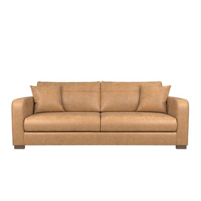 07d1dba3bdb47d75530beb25bda794943cd66aaf6808f6092ea30f26e185d47c.jpg An Image of Carson Faux Leather 4 Seater Sofa Tan